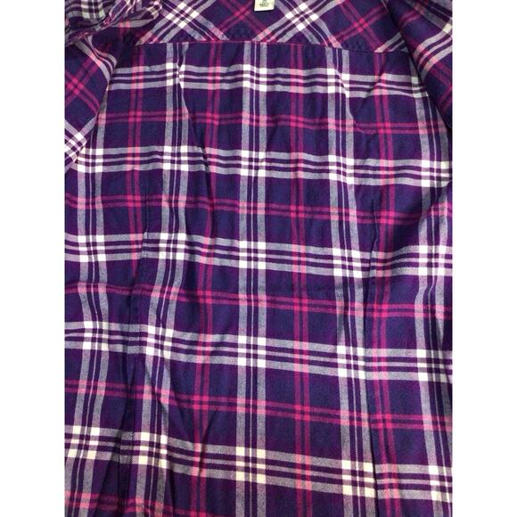 LL Bean Plaid Flannel Shirt Purple Pink Lumberjack Collared Button Up Women’s M - Picture 7 of 9